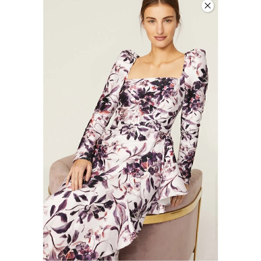 45.‎ Badgley Mischka Floral Gown Womens 6 Princesscore Modest Swiftie Wedding